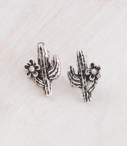 Western Cactus Flower Post Earrings