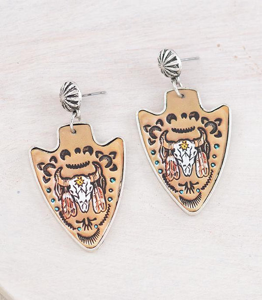 Western Steer Skull Earrings