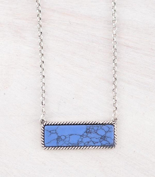 Lapis Stone Bar Necklace
