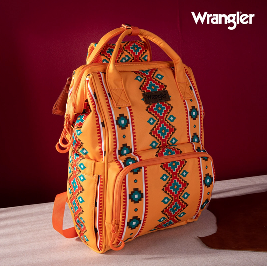 Wrangler Aztec Printed Callie Backpack - MUSTARD