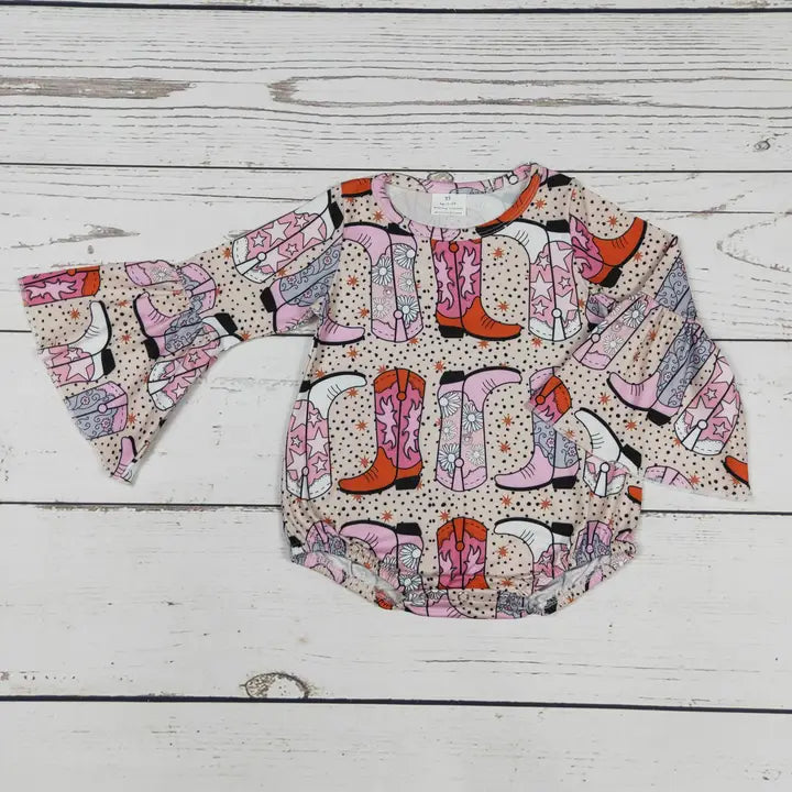 Baby Girl Boots Print Bubble