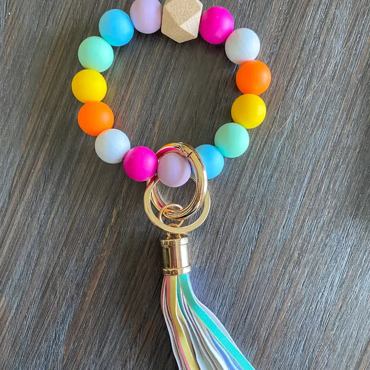 Rainbow Wristlet Keychain