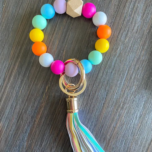 Rainbow Wristlet Keychain