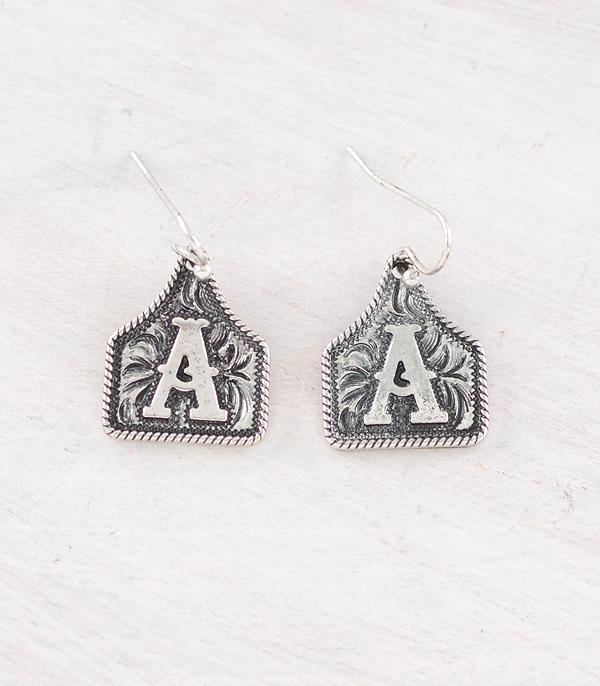 PREORDER Cattle Tag Initial Earrings