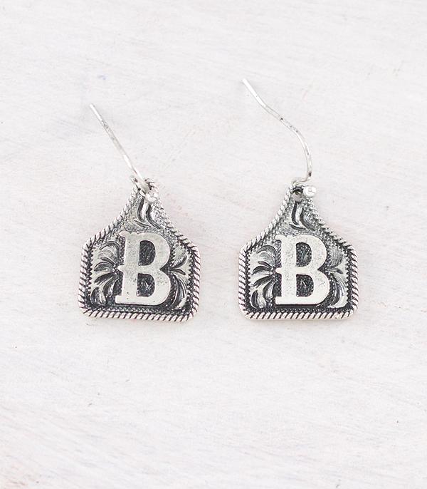 PREORDER Cattle Tag Initial Earrings