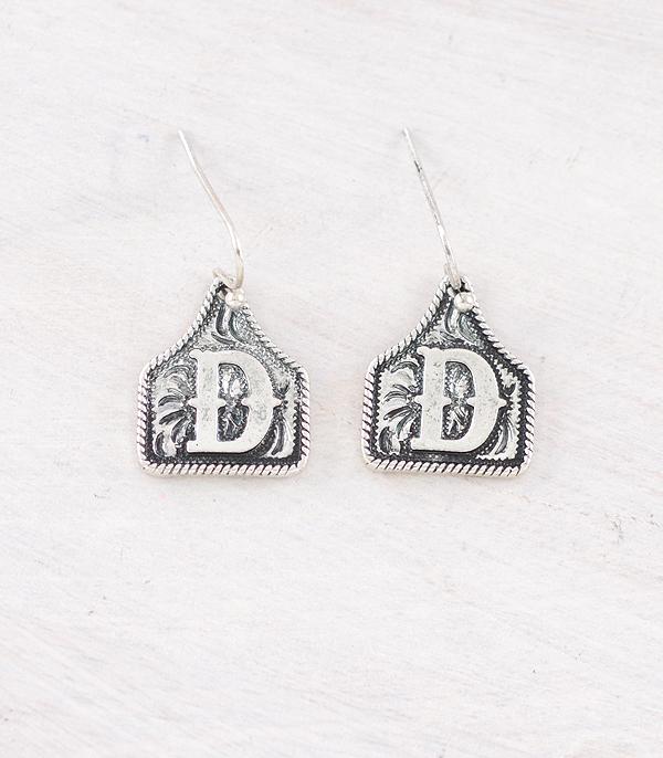 PREORDER Cattle Tag Initial Earrings