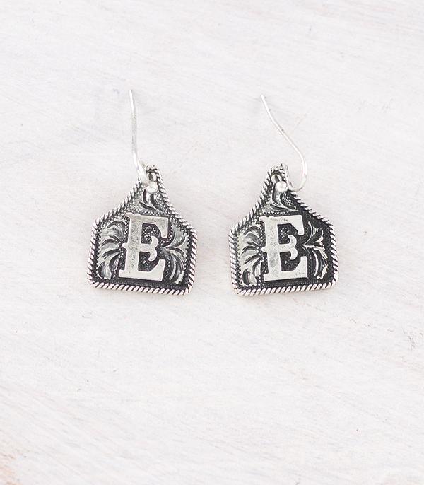 PREORDER Cattle Tag Initial Earrings