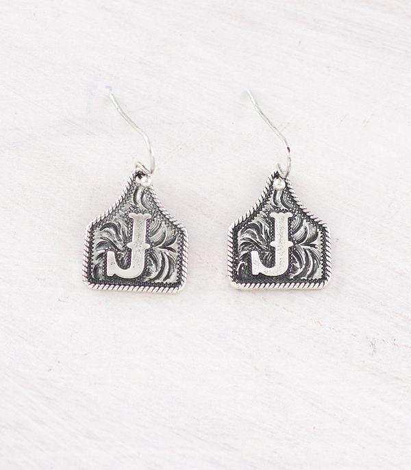 PREORDER Cattle Tag Initial Earrings