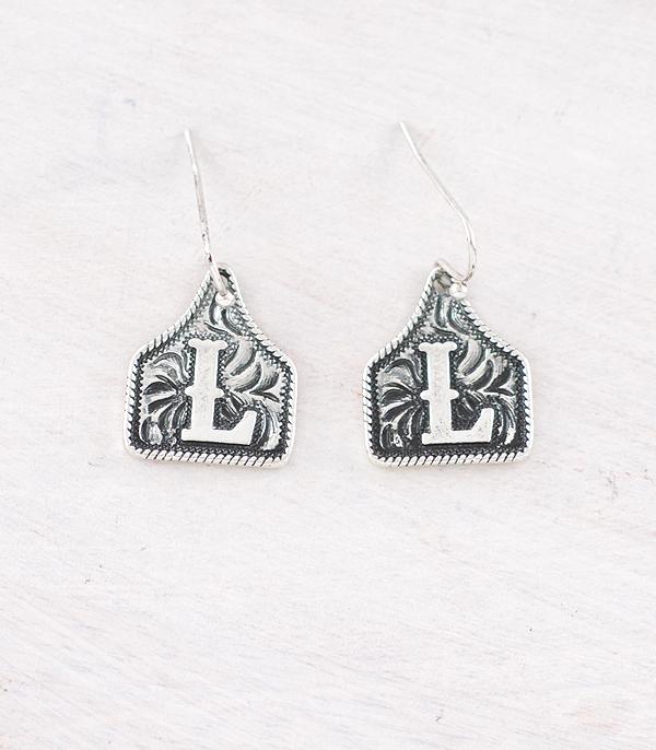 PREORDER Cattle Tag Initial Earrings