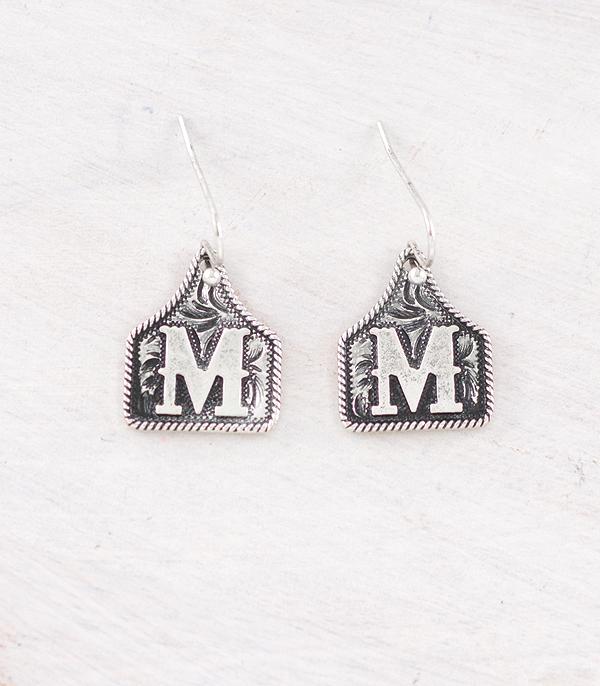 PREORDER Cattle Tag Initial Earrings