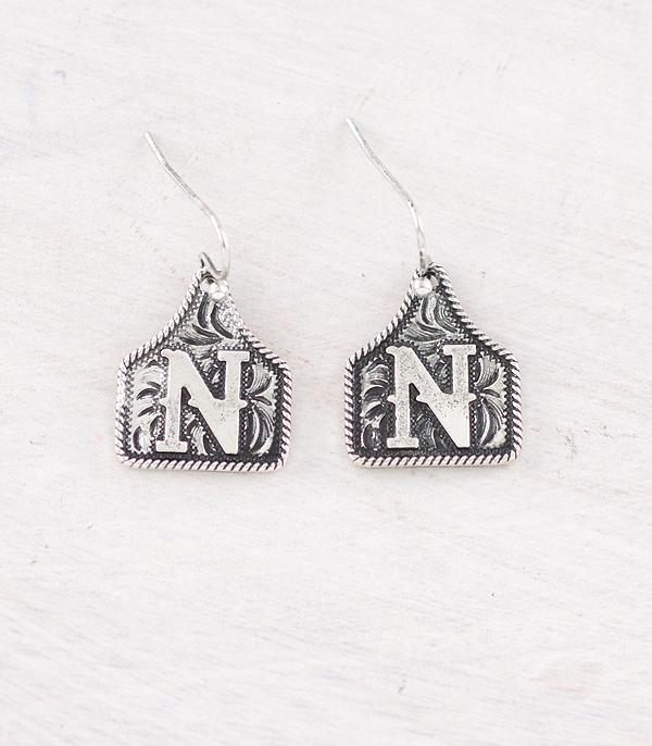 PREORDER Cattle Tag Initial Earrings