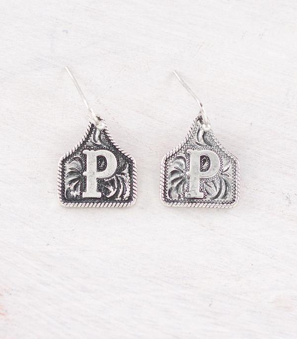 PREORDER Cattle Tag Initial Earrings