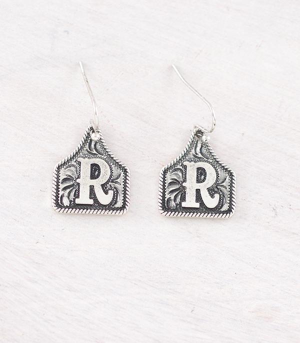 PREORDER Cattle Tag Initial Earrings