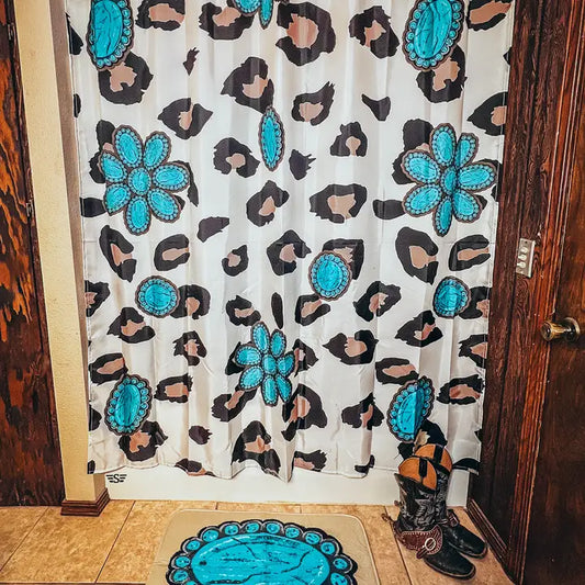 Wild in Turquoise Shower Curtain Set